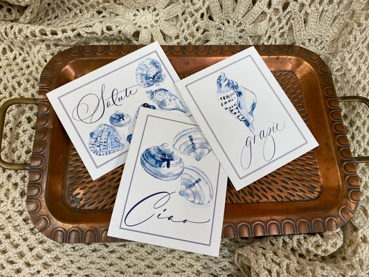 Italian Shell Cards x6