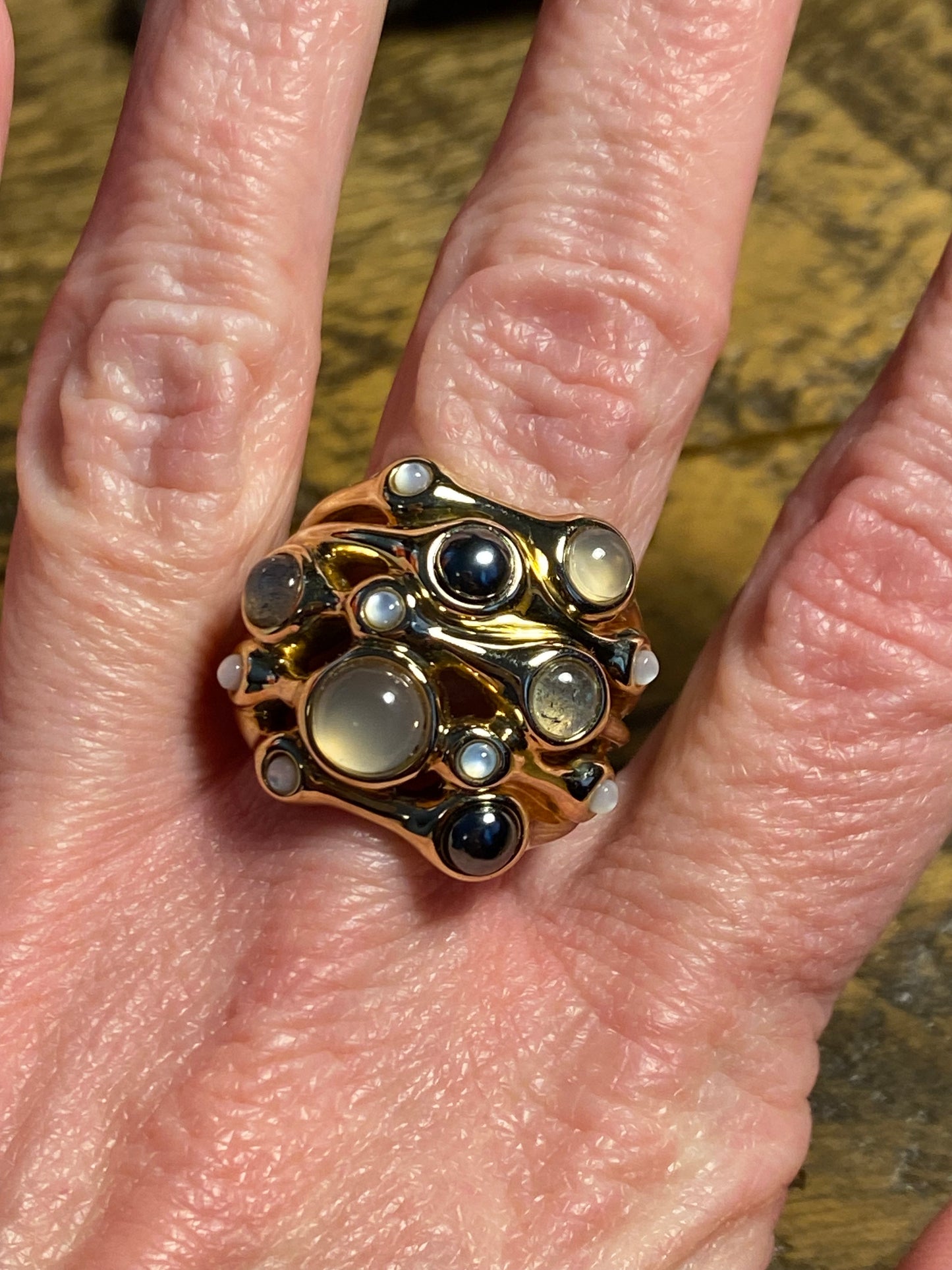 Gold-Filled Multi-Stone Ring Size 8