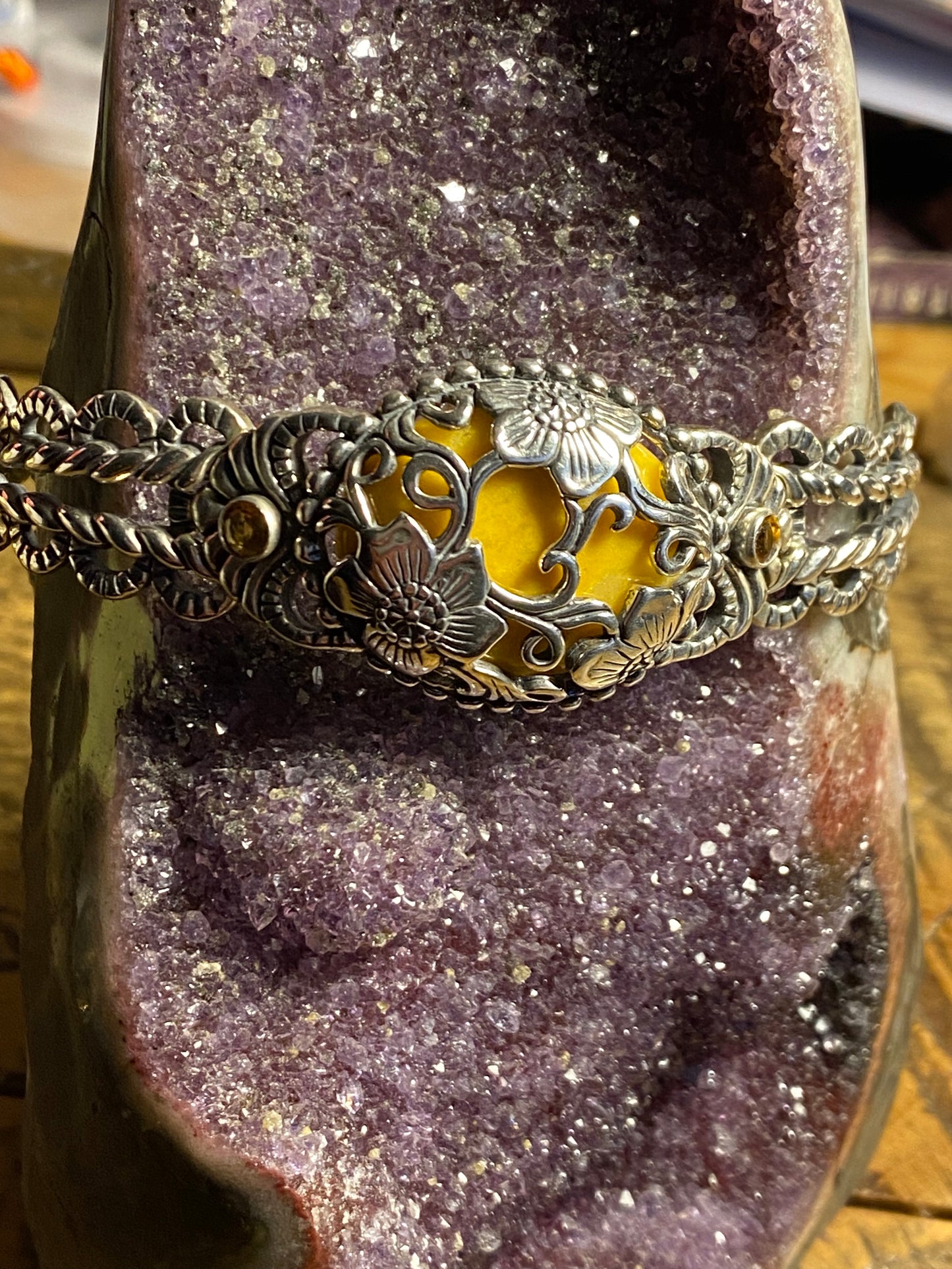 Carolyn Pollack Relios 925 Yellow Jasper Bracelet