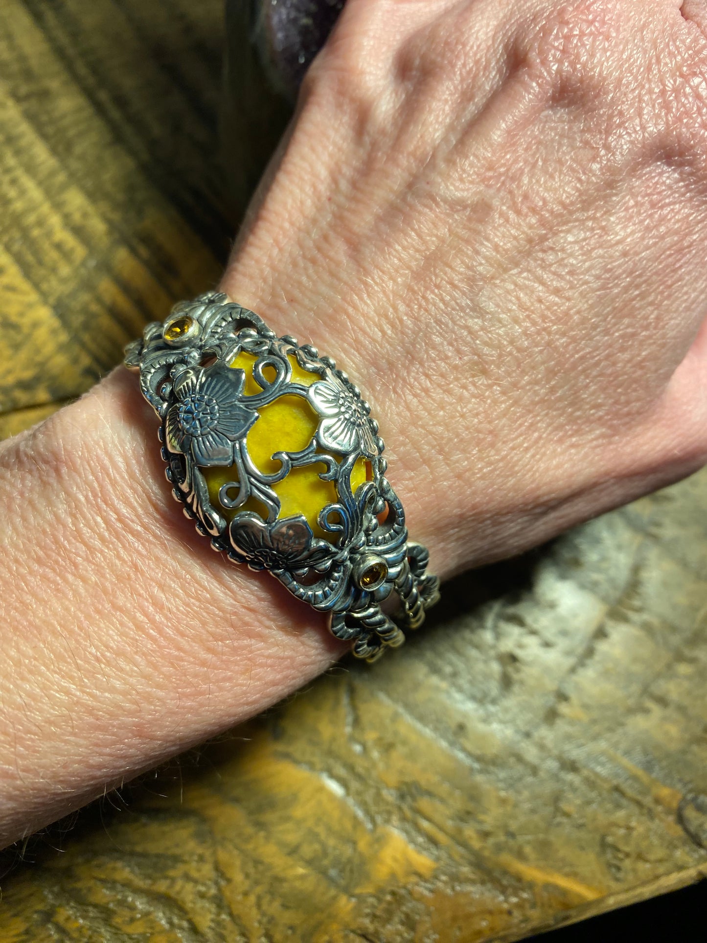 Carolyn Pollack Relios 925 Yellow Jasper Bracelet