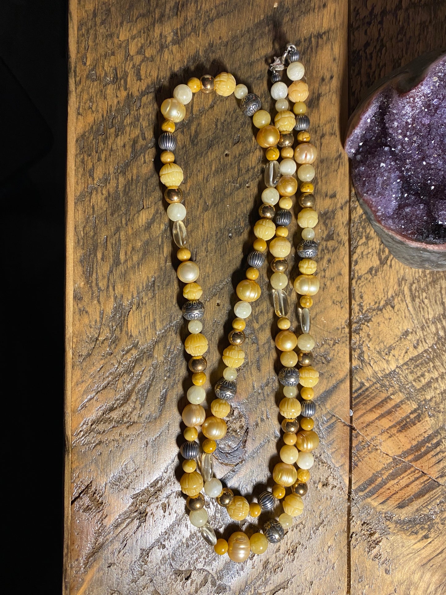 Carolyn Pollack Relios Yellow Jasper/925 Necklace 34"