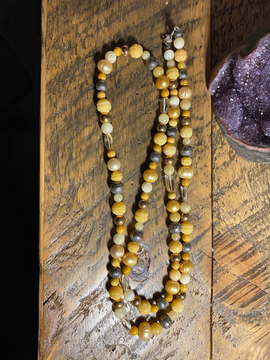 Carolyn Pollack Relios Yellow Jasper/925 Necklace 34"