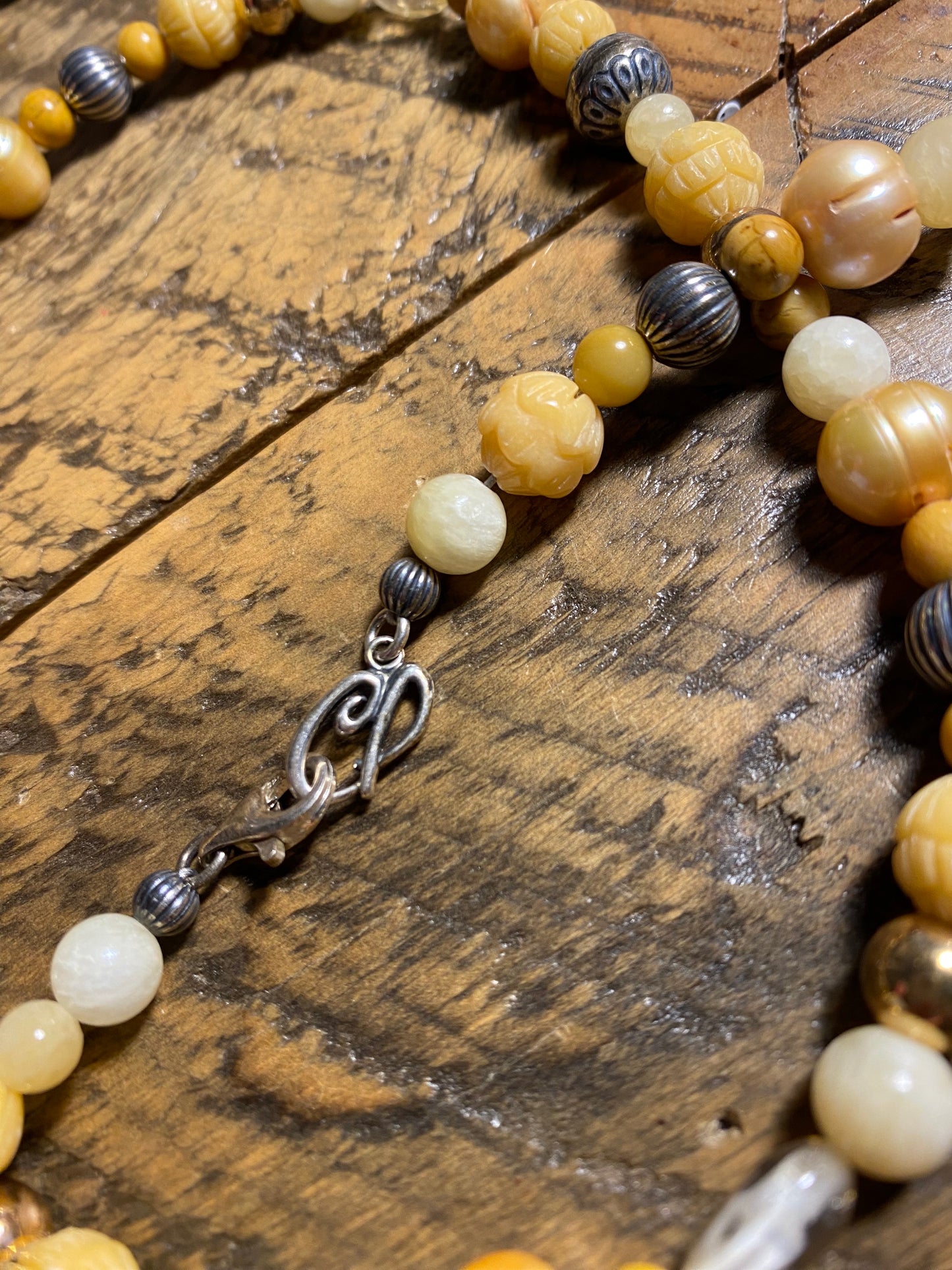 Carolyn Pollack Relios Yellow Jasper/925 Necklace 34"