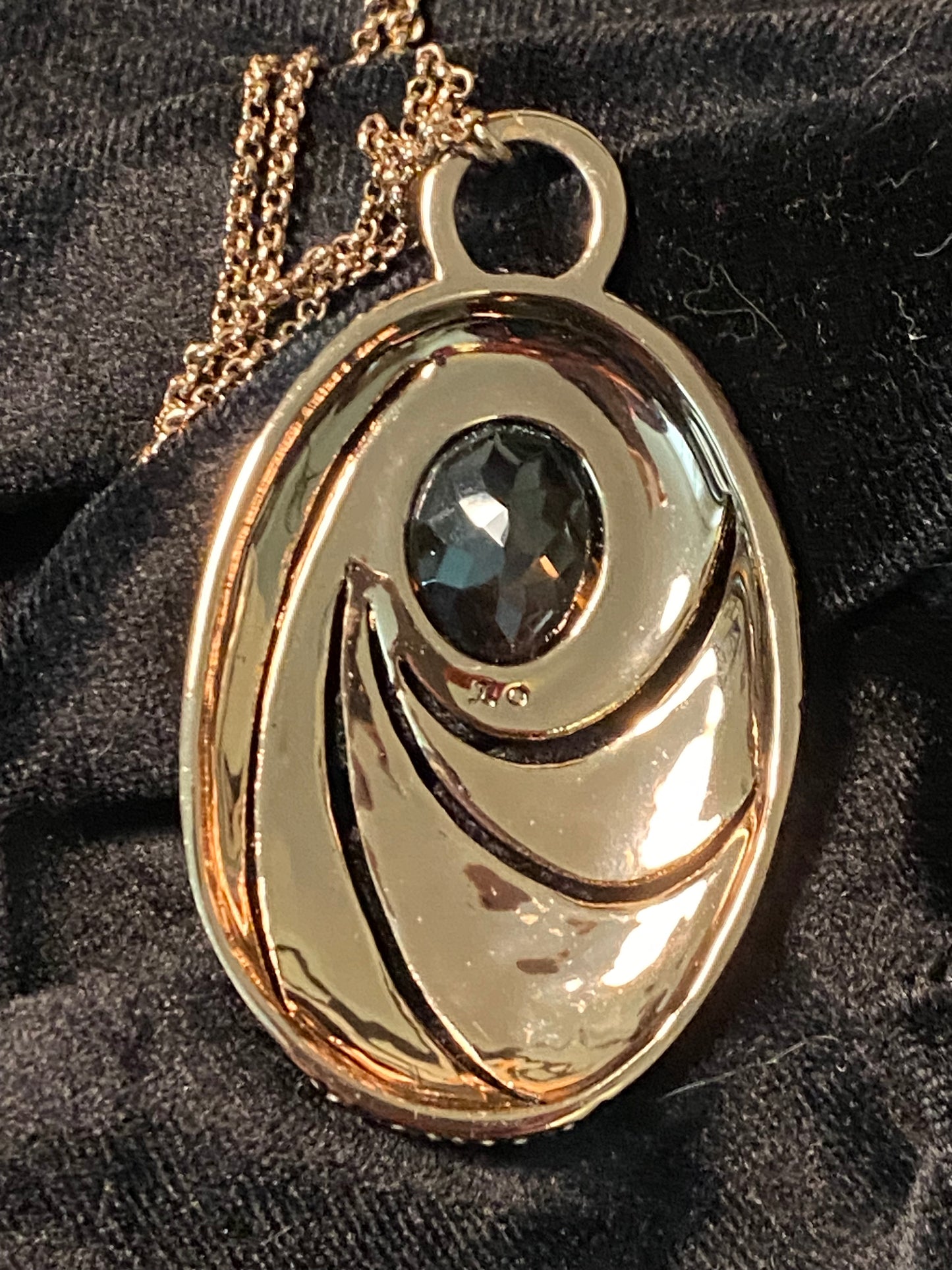 Judith Jack Bronze/Marcasite/Crystal Pendant
