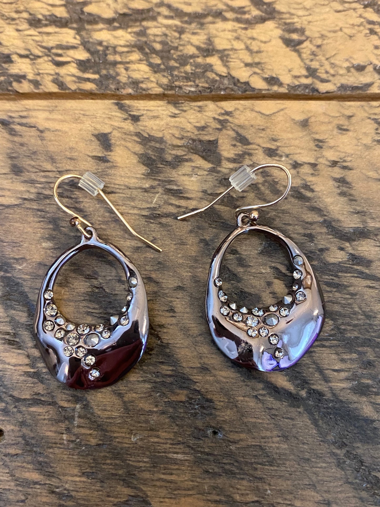 Alexis Bittar Wavy Bronze/Crystal Earrings