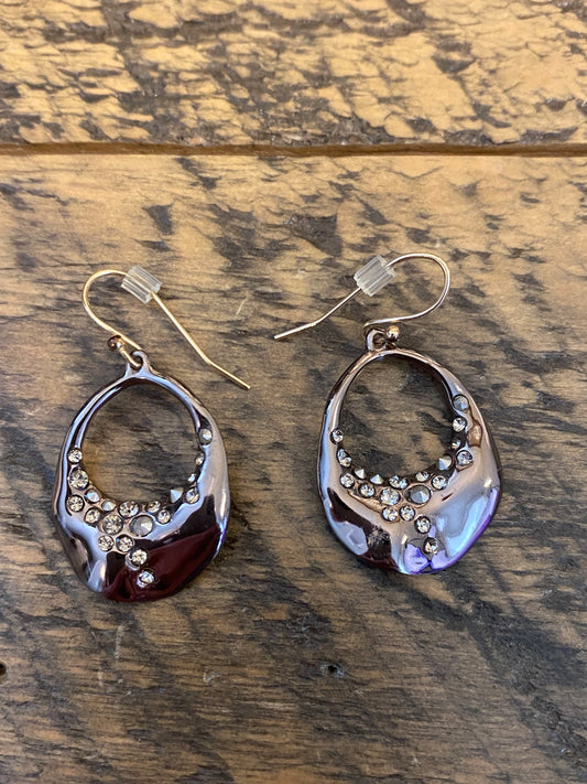 Alexis Bittar Wavy Bronze/Crystal Earrings