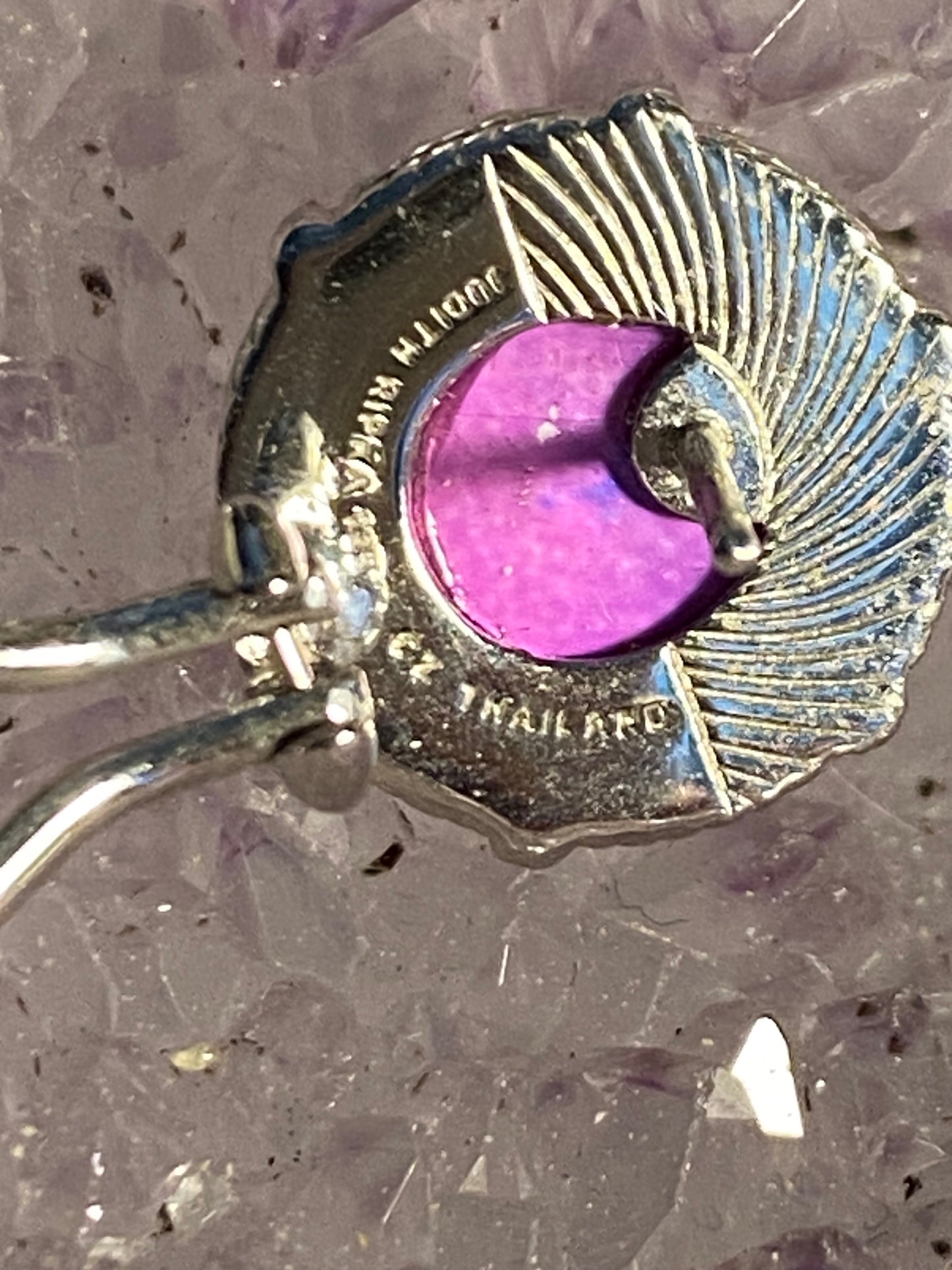 Judith Ripka 925 and Fuchsia MOP/CZ Post Earrings