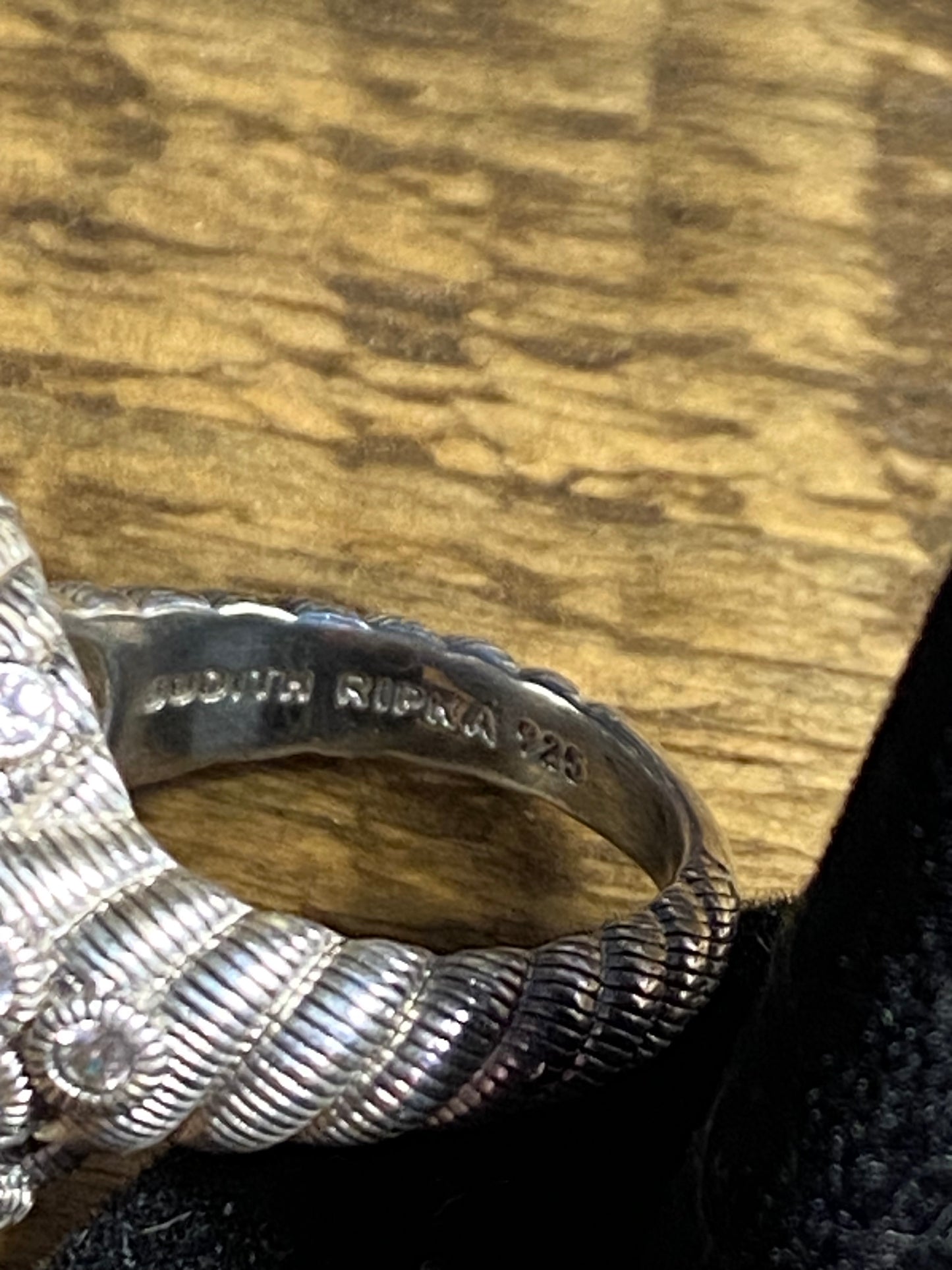 Judith Ripka Clear Quartz/White Agate/925 Ring Size 7.25