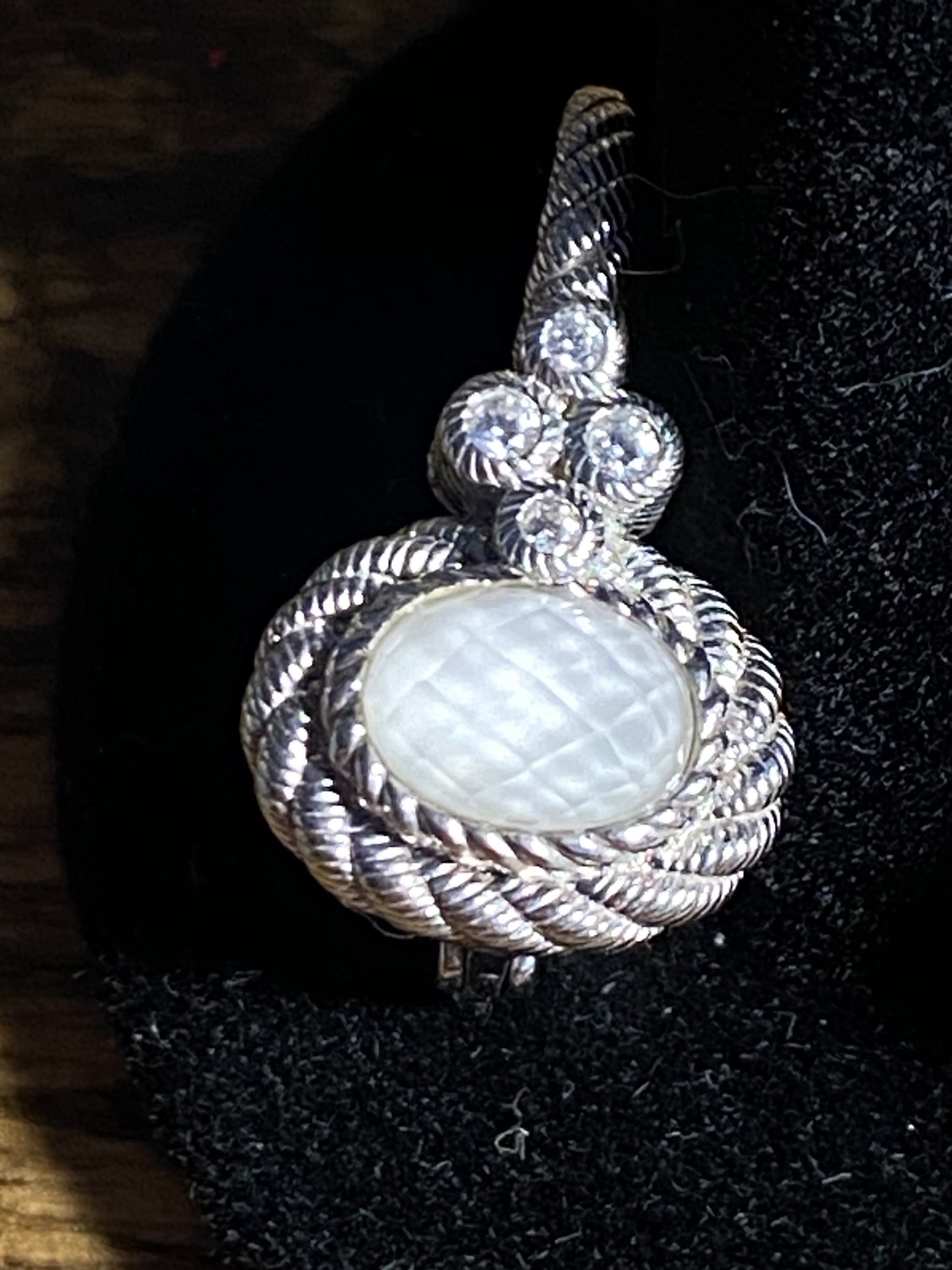 Judith Ripka 925 White Agate/Quartz Doublet Earrings