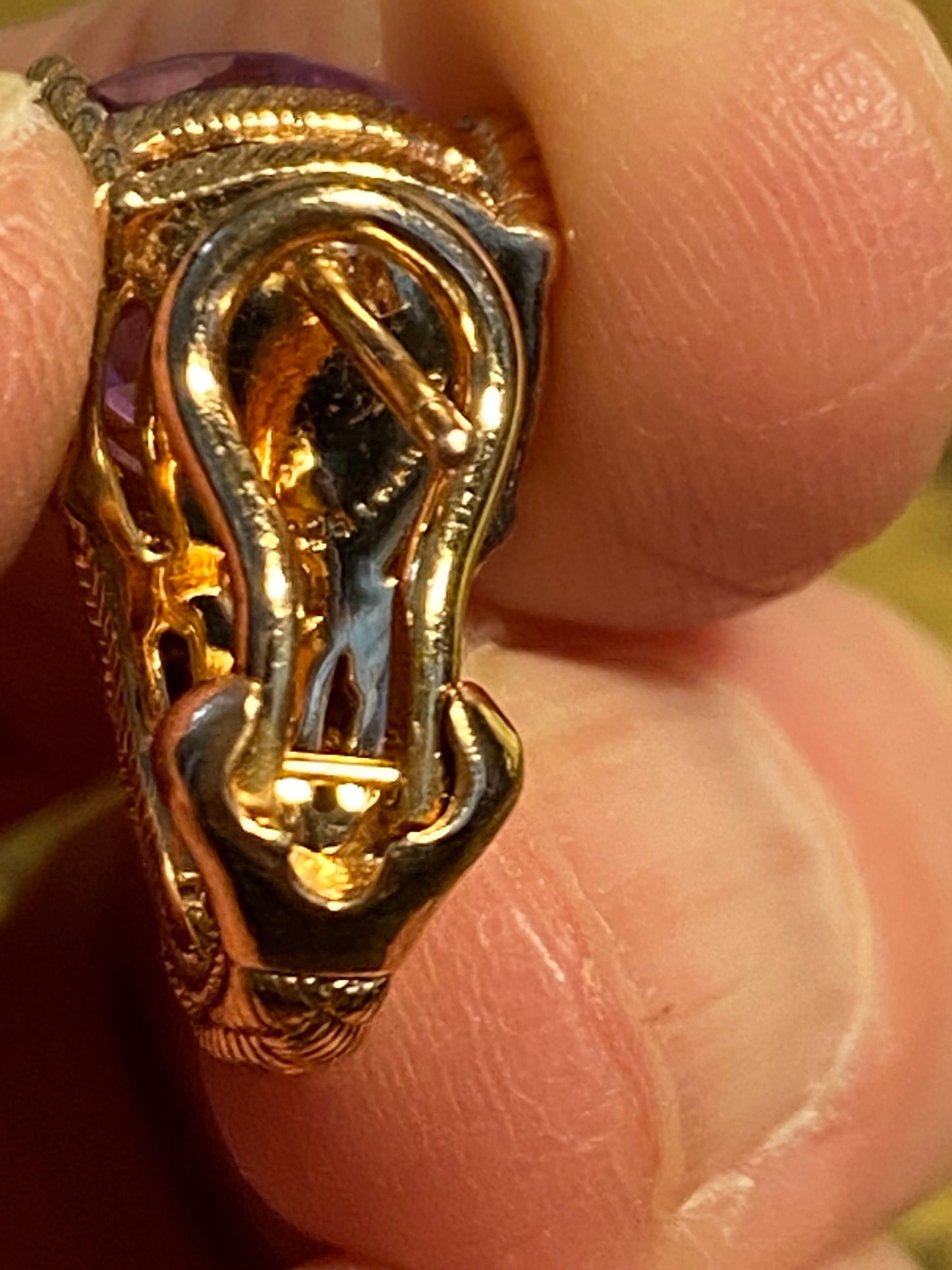 Judith Ripka 925/Rose Gold Plated Amethyst Earrings