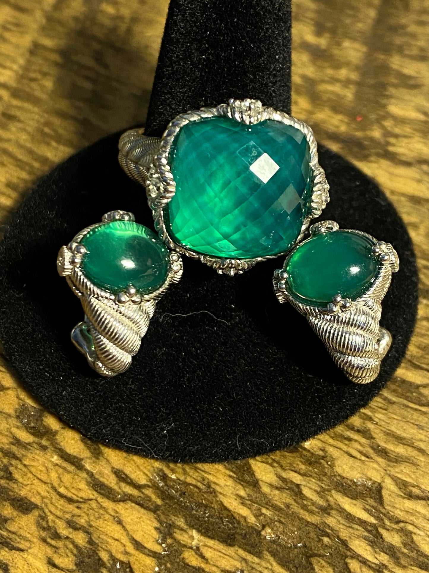 Judith Ripka Green Goddess 925 Ring Size 8