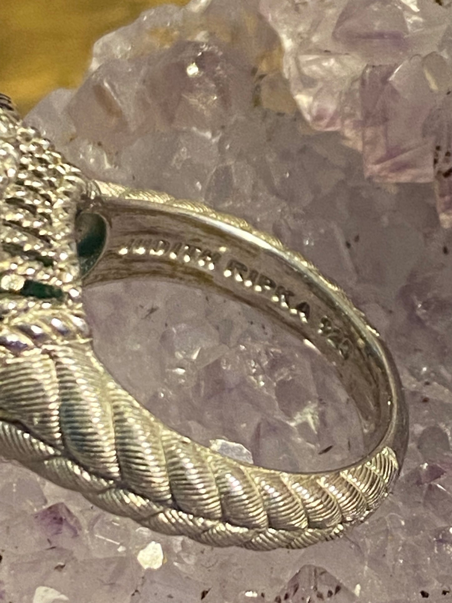 Judith Ripka Green Goddess 925 Ring Size 8