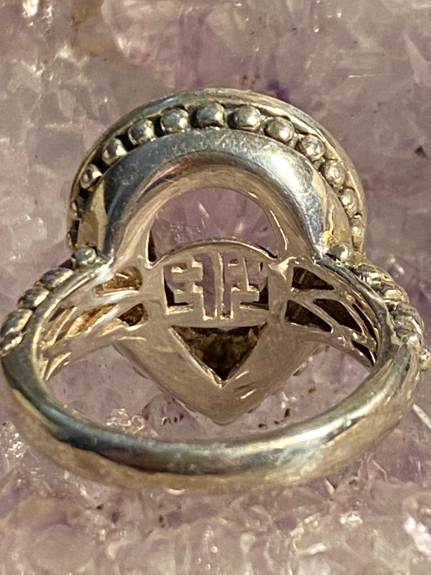 EFFY 925/18k Amethyst Teardrop Ring Size 7