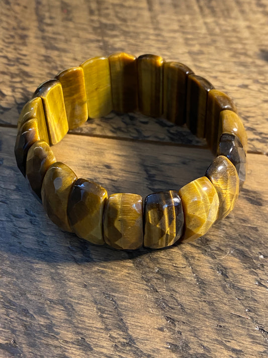 Faceted Tigers Eye Stretch Bracelet