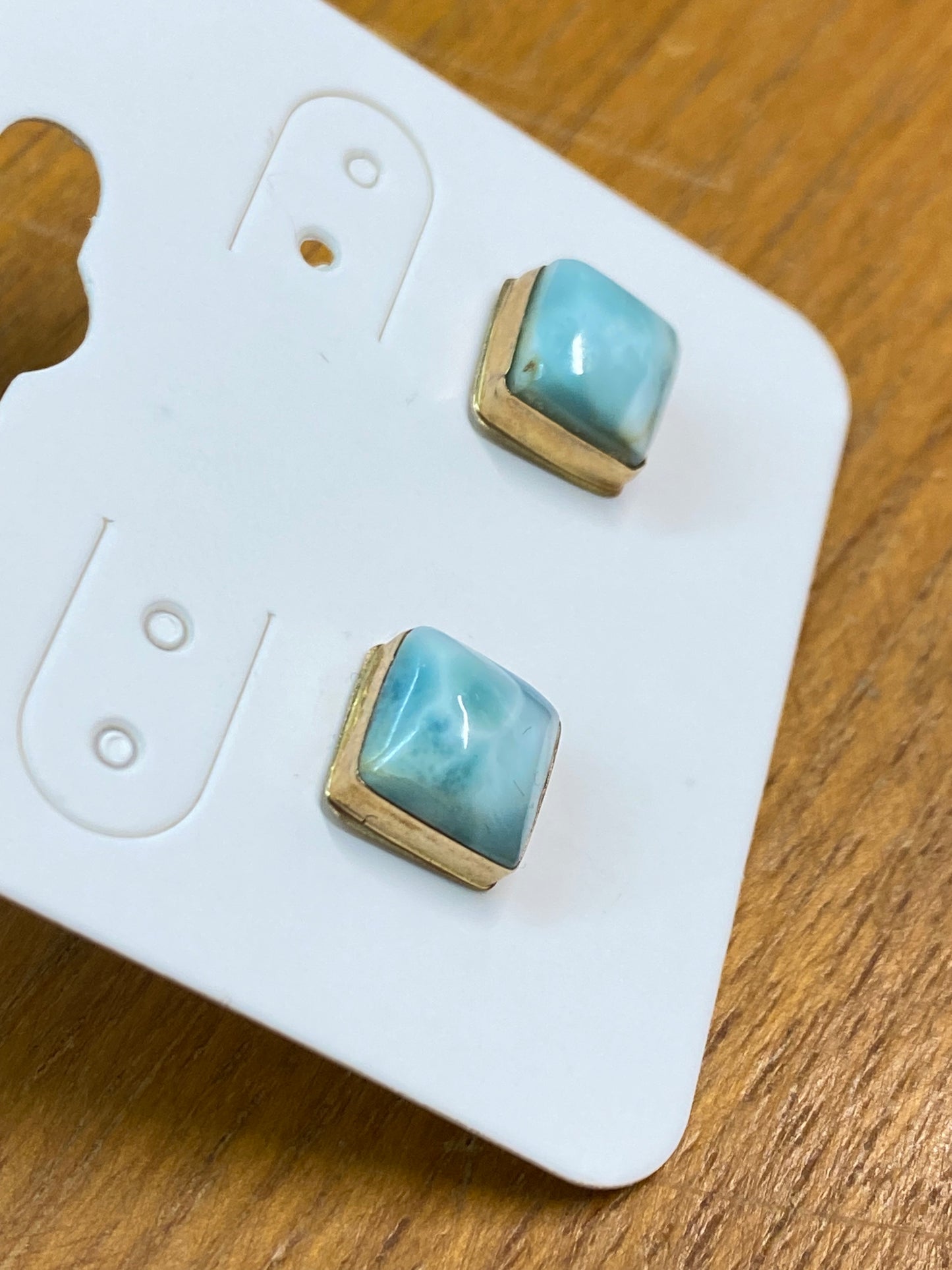Larimar 14k Stud Earrings