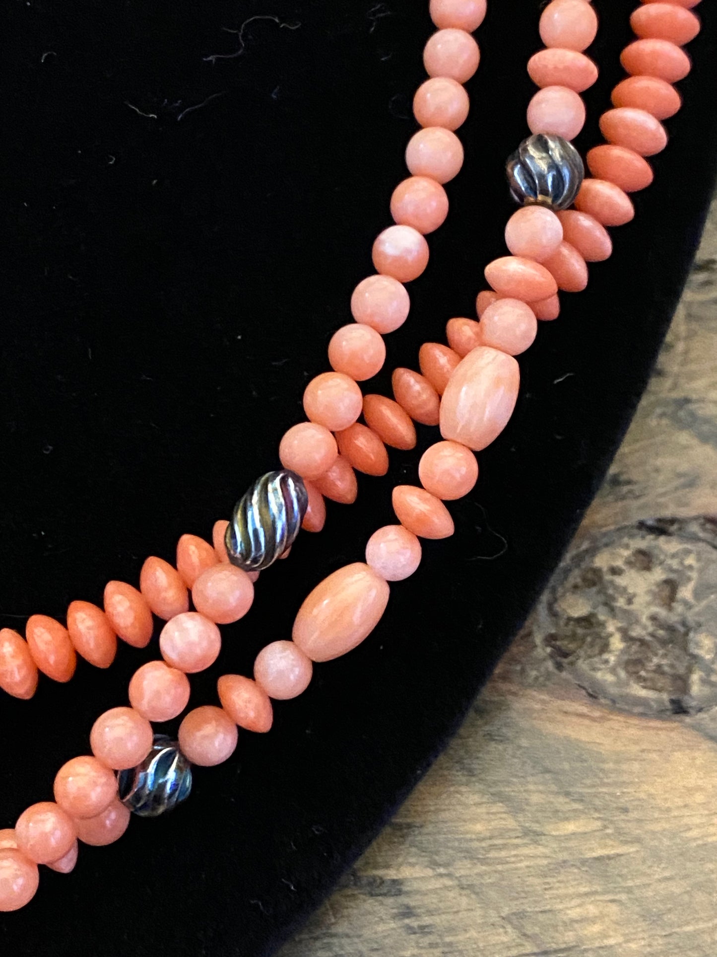 Carolyn Pollack Three-Strand Coral Necklace - RARE