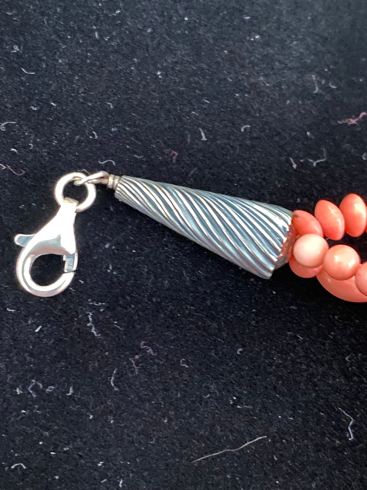 Carolyn Pollack Three-Strand Coral Necklace - RARE